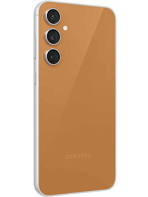 Back view of Samsung Galaxy S23 FE Tangerine color smartphone