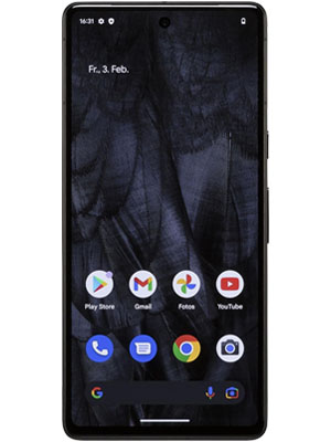 Front view of Google Pixel 6 black smartphone