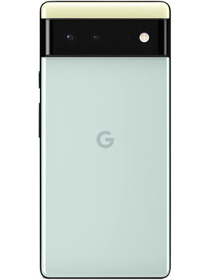 Back view of Google Pixel 6 blue smartphone