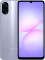Front and back photo of Samsung Galaxy A07 in Light Violet color