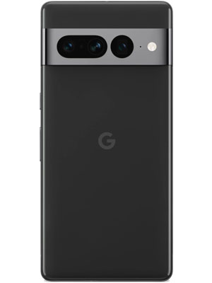 Back view of Google Pixel 7 Pro Obsidian smartphone
