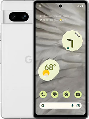 Front and back photo of Google Pixel snow smartphone