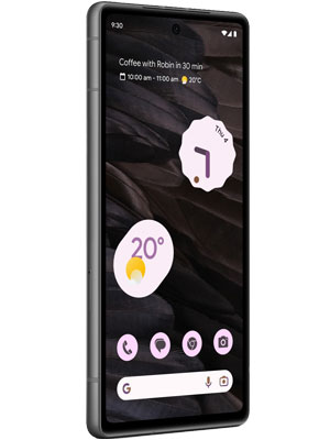 Front view of Google Pixel 7a Charcoal smartphone