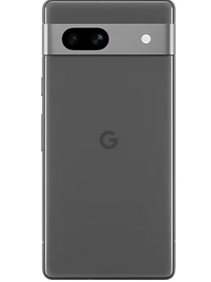 Google Pixel 7a in Charcoal color showing back panel and camera design