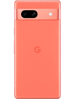 Google Pixel 7a in Coral color showing back panel and camera design
