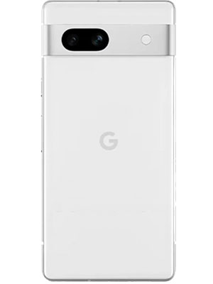 Back view of Google Pixel 7a snow smartphone