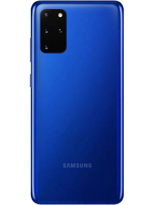 Back view of Samsung Galaxy S20 Plus blue smartphone