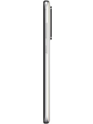 Side view of Samsung Galaxy S20 Ultra smartphone in white color