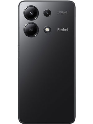 Back view of Xiaomi Redmi Note 13 black smartphone