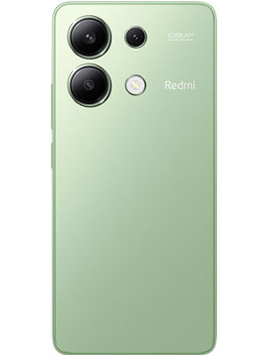 Back view of Xiaomi Redmi Note 13 in mint green color