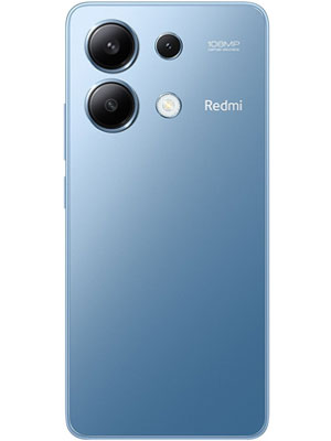 Back view of Xiaomi Redmi Note 13 blue smartphone
