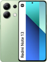 Front and back view of Xiaomi Redmi Note 13 in mint green color