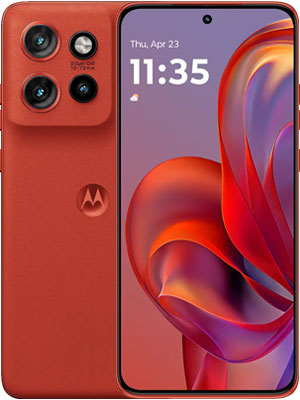 Front and back view of Motorola Edge 60 Neo in Poinciana color smartphone