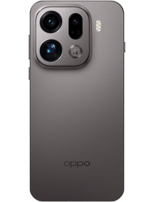 Back view of Oppo Find X9 Pro in Titanium Charcoal color smartphone
