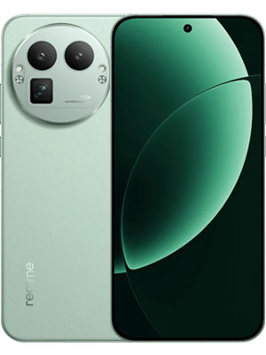 Front and back side of Realme GT8 Pro smartphone in green color