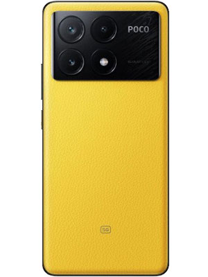 Back side photo of Xiaomi Poco X6 Pro in yellow color