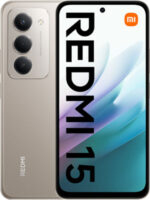 Front and back view of Xiaomi Redmi 15 in Titan Gray color smartphone