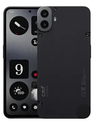 Front and back photo of Nothing CMF Phone 1 in black color