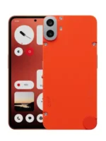 Front and back photo of Nothing CMF Phone 1 in orange color