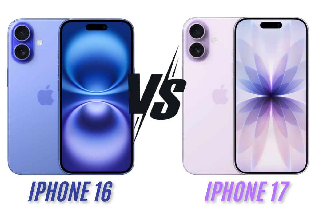 iPhone 16 and iPhone 17 side by side for comparison
