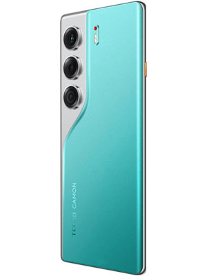 Back side photo of tecno camon 40 pro in Emerald Lake Green color