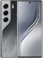 Front and back side photo of tecno camon 40 pro in Galaxy Black color