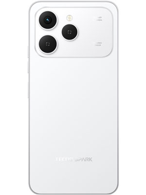 Back side photo of Tecno Spark 40 in Veil White color smartphone