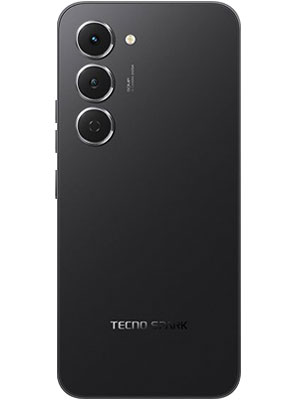 Back side photo of Tecno Spark 40 Pro in Ink Black color