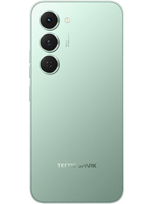 Back side photo of Tecno Spark 40 Pro in Bamboo Green color