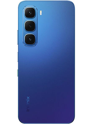 Back side photo of Infinix Hot 60i in Shadow Blue color smartphone